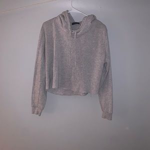 Brandy Melville grey cropped hoodie
